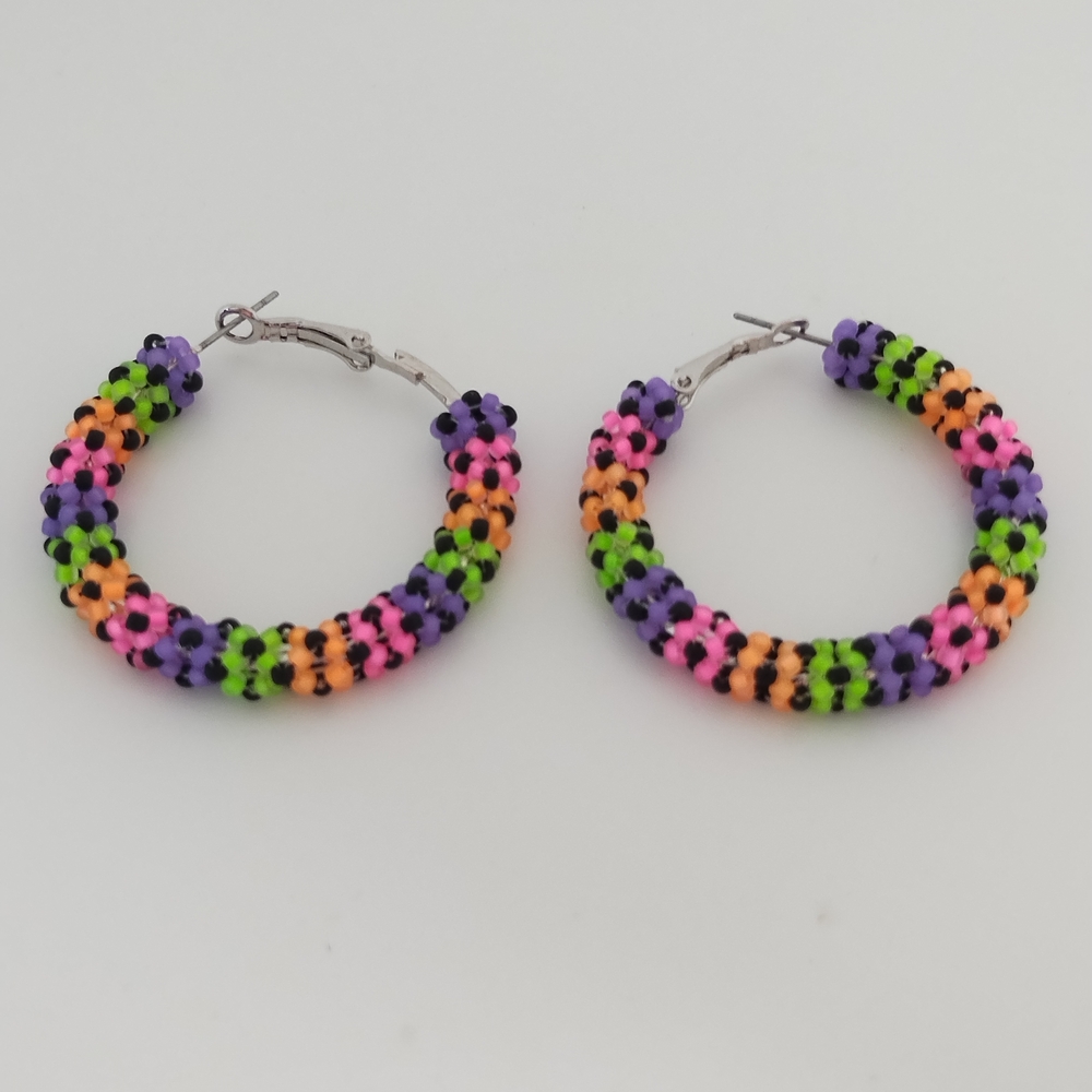 Hand Crafted Multicolor Beaded Earrings